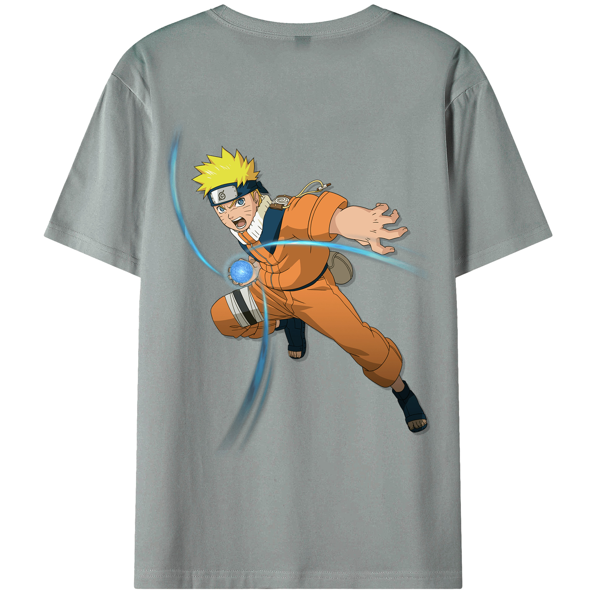 （画像用） NARUTO -ナルト- うずまき ナルト Uzumaki Naruto 綿100％ メンズ半袖Tシャツ（バックプリント） 通気性